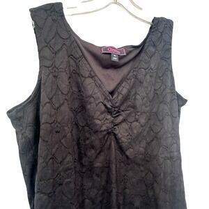 C. Wonder by Christian Siriano Knit Lace Tank Top Black V-Neck Designer XL